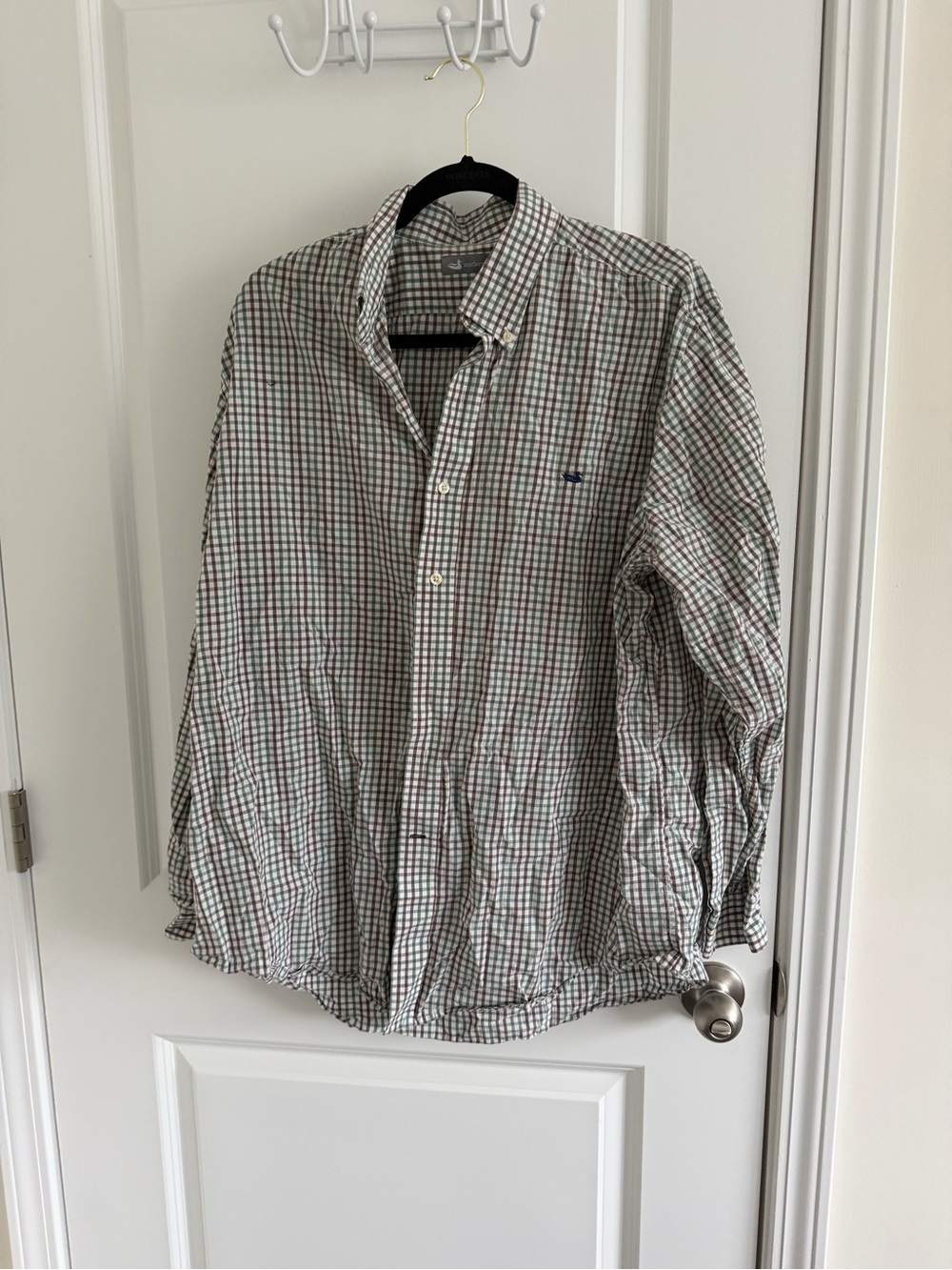 Southern Marsh Green and White Check Button-Down Shirt